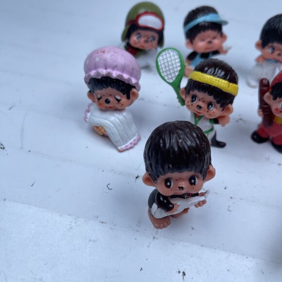 Lot of 13 Monchichi Sekiguchi Figurines Vintage 1979 1981 & more Toys Mattel - Picture 6 of 16